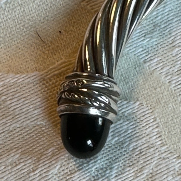 David Yurman Cable Bracelet 7mm Size small Onyx and Diamond - Picture 11 of 16